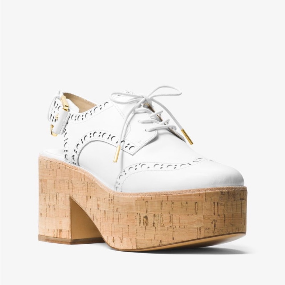 Michael Kors Collection women’s Lex Platform Oxford leather Slingbacks 39.5